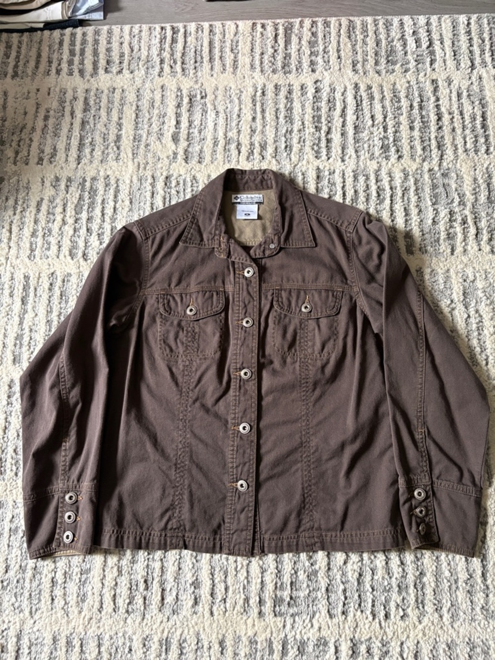 Women’s Vintage Columbia Brown Button-Up Jacket/Shirt-Medium